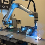 Image - UR20 cobot makes its welding debut at FABTECH -- plasma cutting and weld grinding demos too